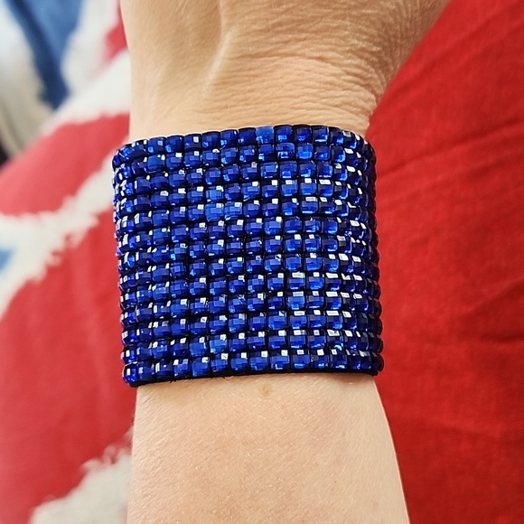 Bracelet Bundle - Set of 2 Rhinestone Bracelets with Magnetic Closure - 7" Wrist - Picture 2 of 7